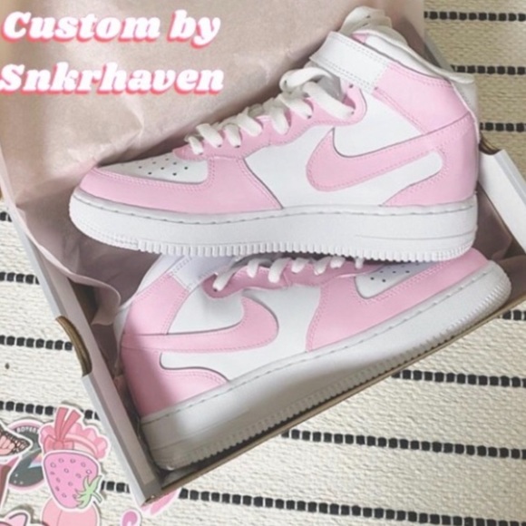 Nike Shoes - Nike Pink Mids Rare Air Force 1s
